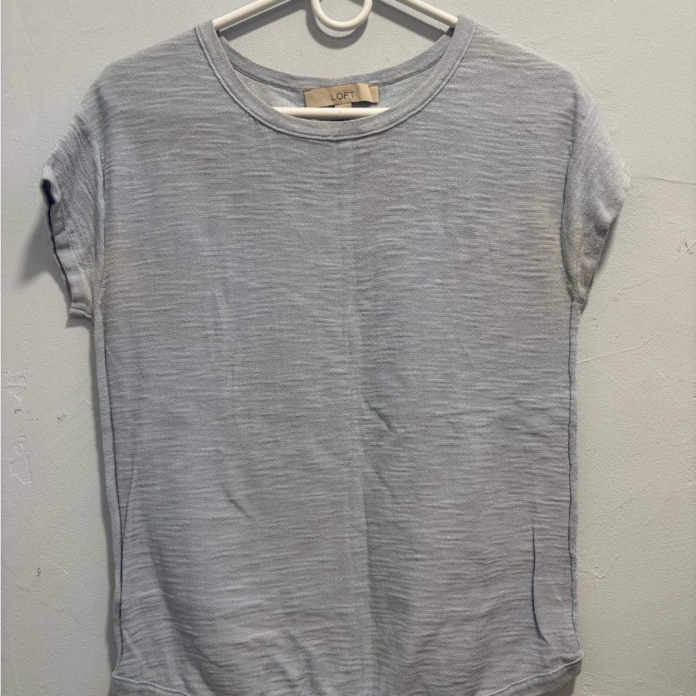 LOFT Light Blue Short Sleeve Crewneck Tee